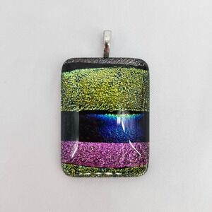 Multi-Colored‎ Glitter Resin Pendant 1" X 1.5" Glam Party Fashion Jewelry